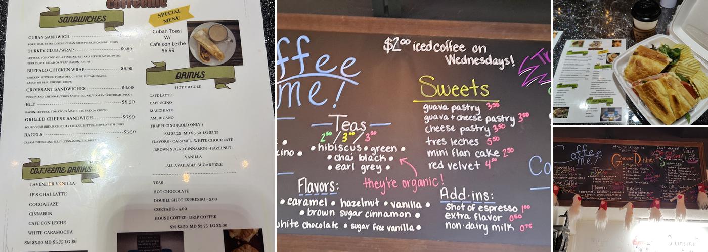 CoffeeMe Menu