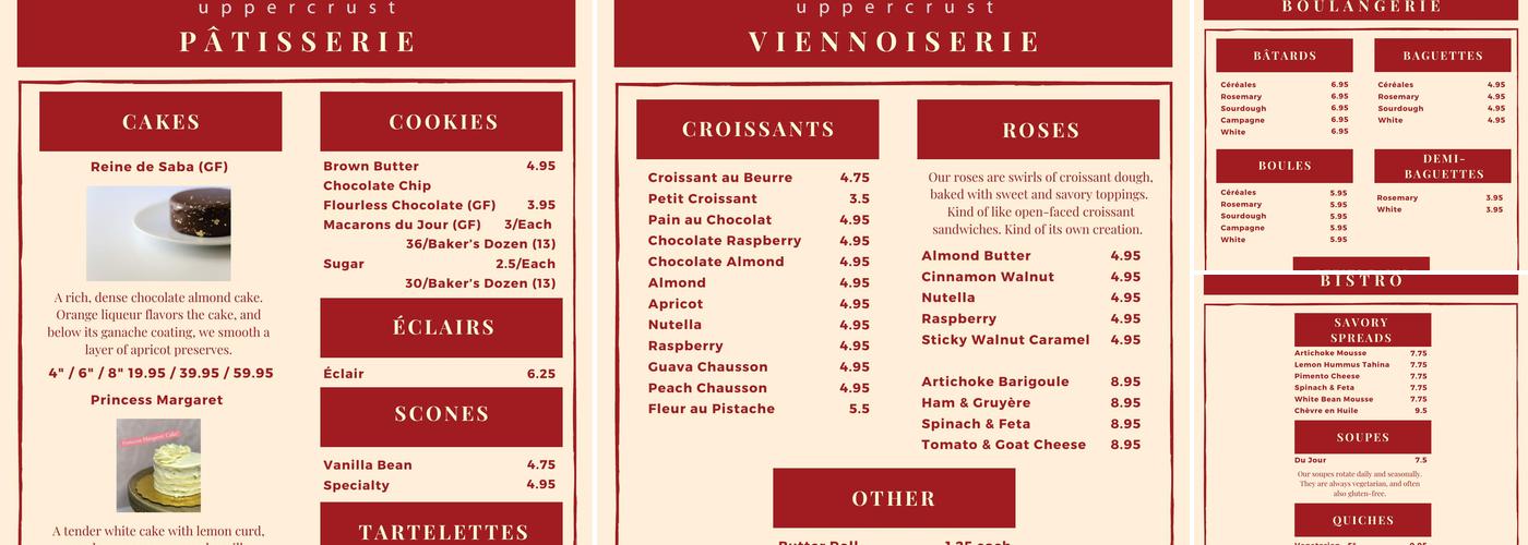 Petit Uppercrust Menu