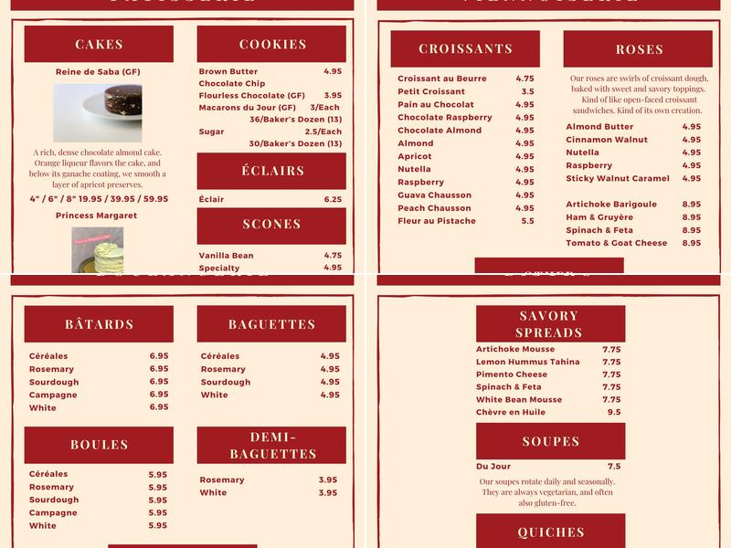 Petit Uppercrust Menu