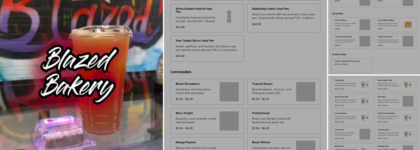 Blazed Bakery Menu