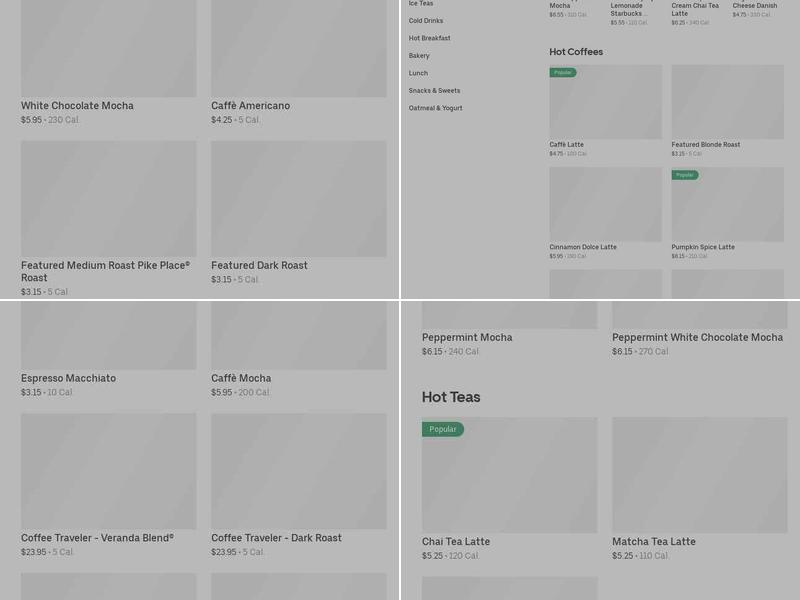 Starbucks Menu