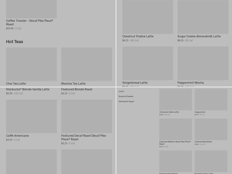 Starbucks Menu