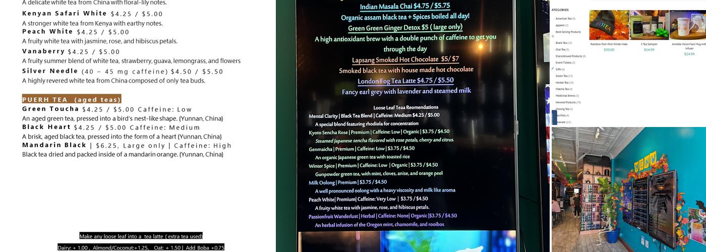 Eli Tea Bar Menu
