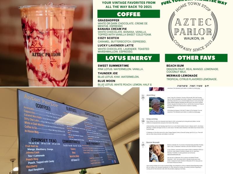 Aztec Parlor Menu