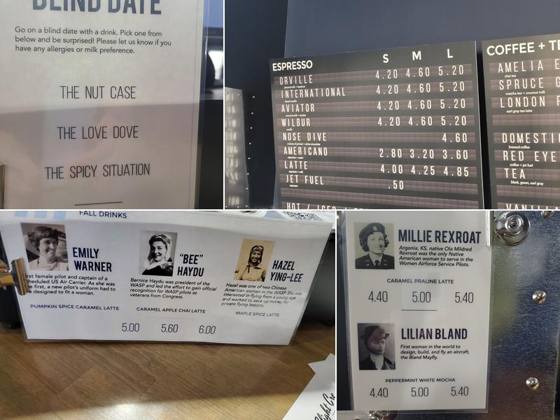 Flight Crew Coffee Menu