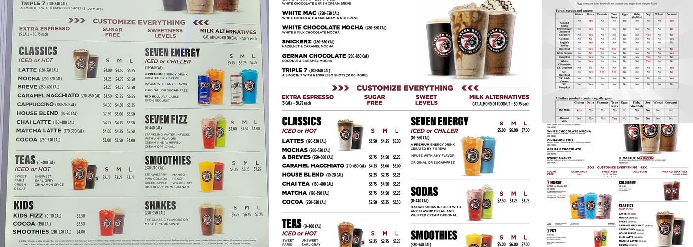 7 Brew Coffee Menu