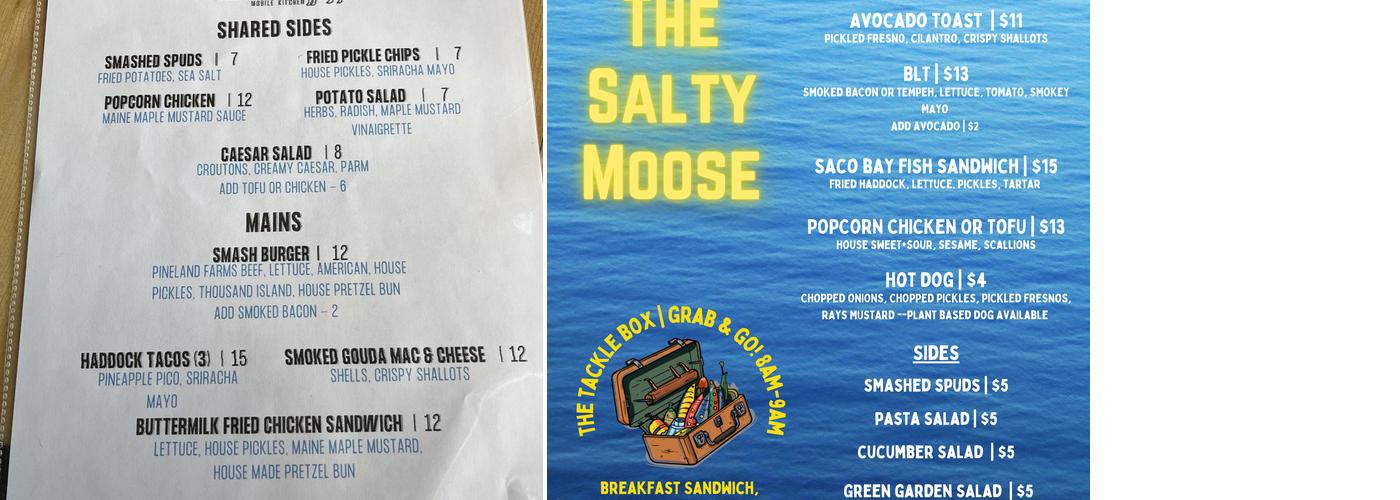 The Salty Moose Menu