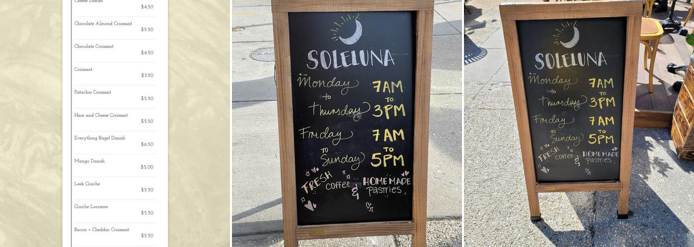 Soleluna Menu