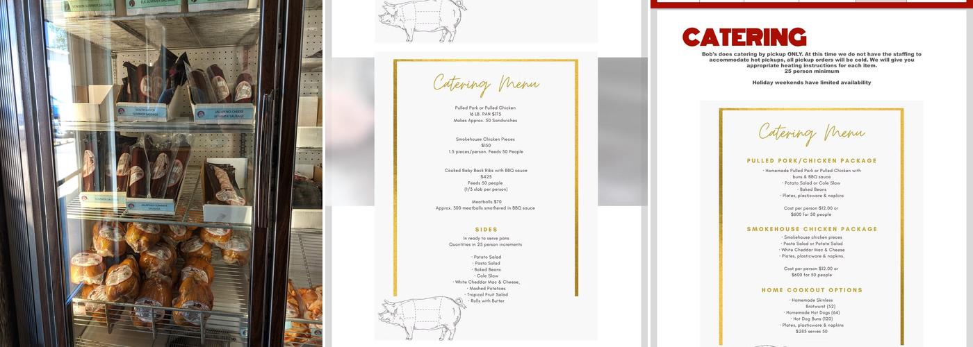 Bob's Processing INC. Menu