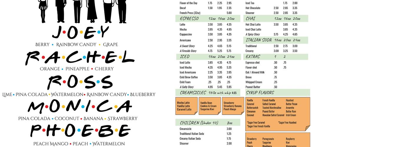 Stories Gathering Place Menu