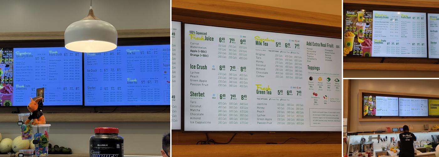 Real Fruit Bubble Tea Menu