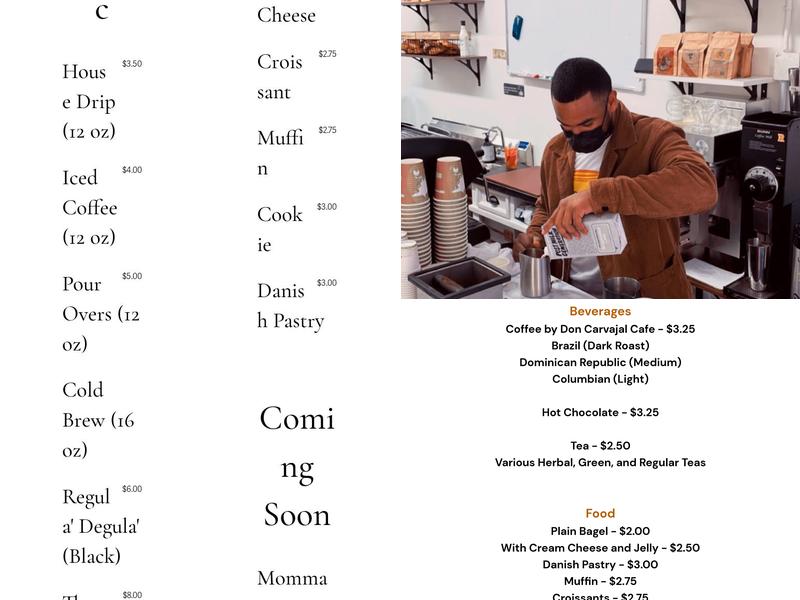 The Thinkubator Café Menu