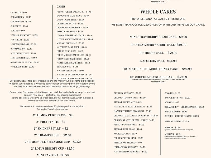 Ardour Bakery+Coffee Menu