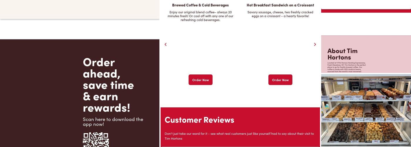 Tim Hortons Menu