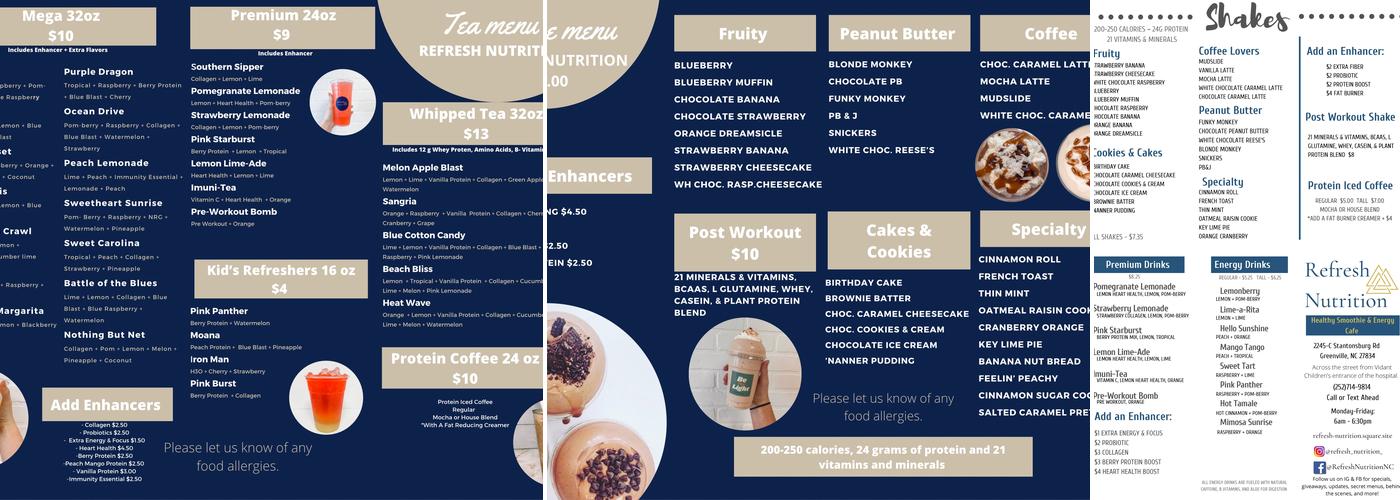 Refresh Nutrition Menu