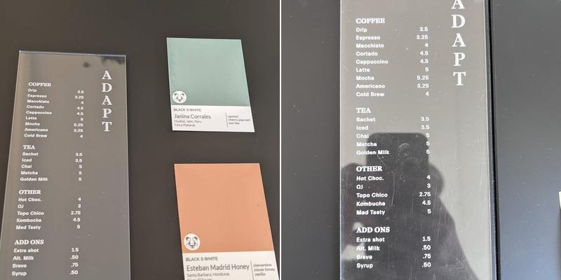 AdaptCafe Menu