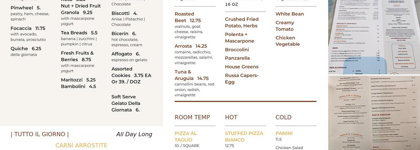Arrosta Menu