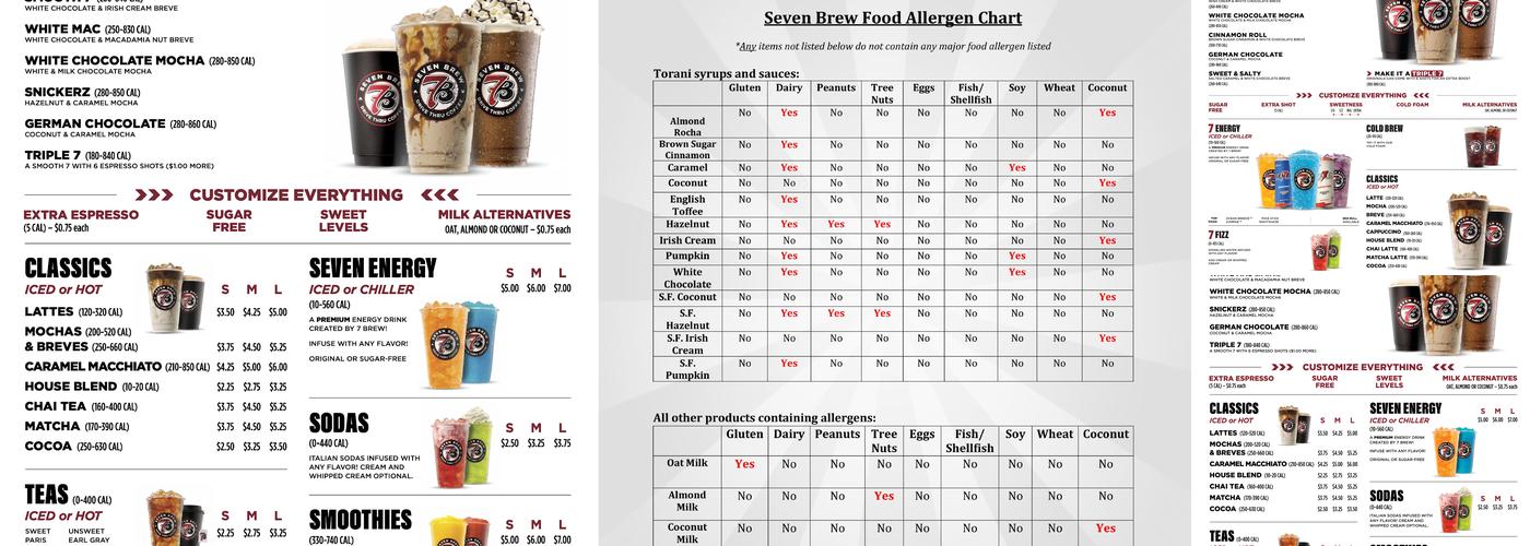 7 Brew Coffee Menu
