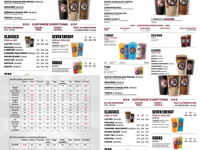 7 Brew Coffee Menu