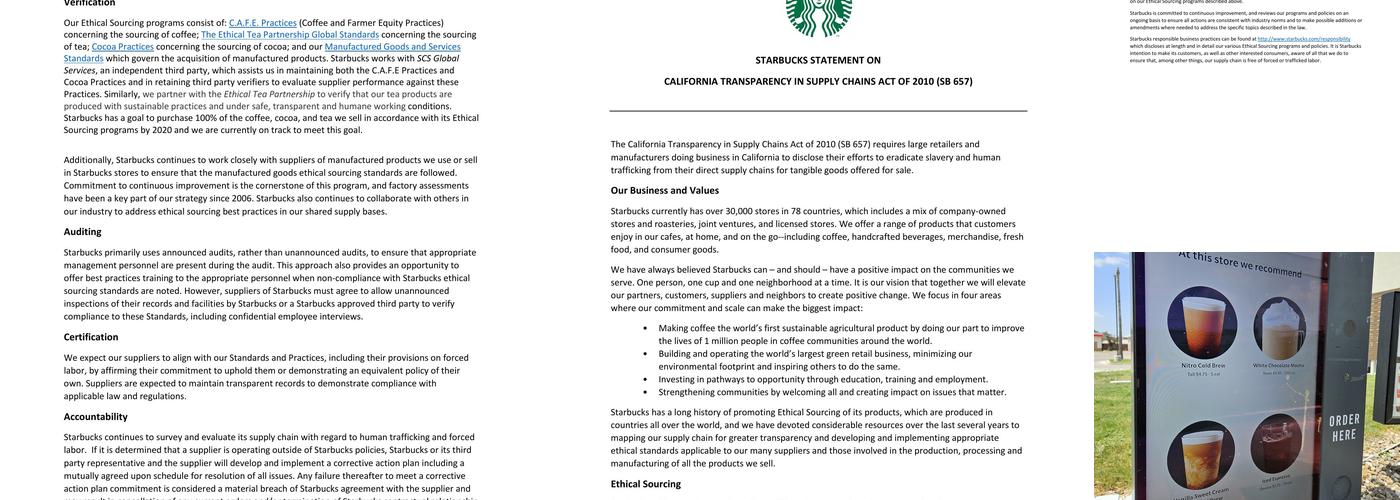 Starbucks Menu