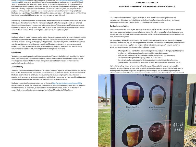 Starbucks Menu