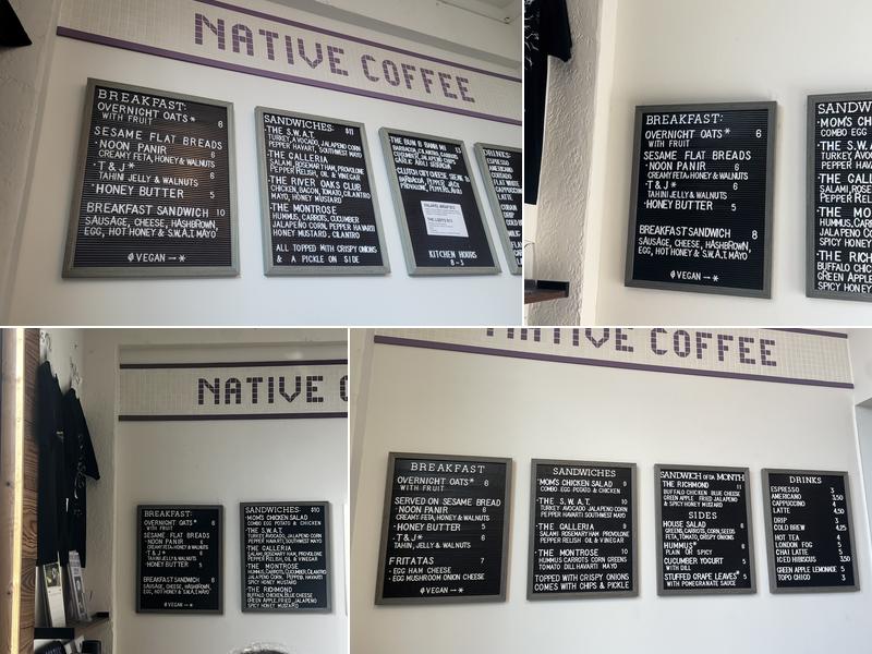 Native Coffee Menu