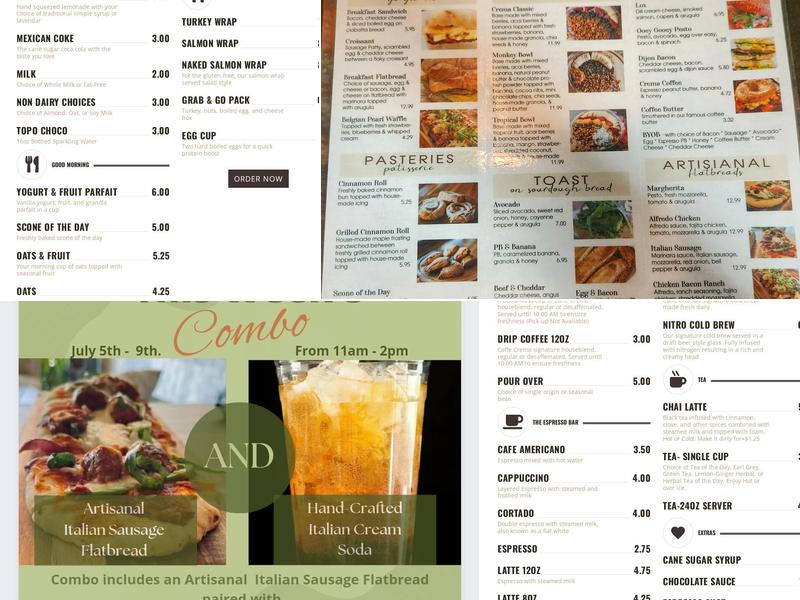 Caffe' Crema Menu