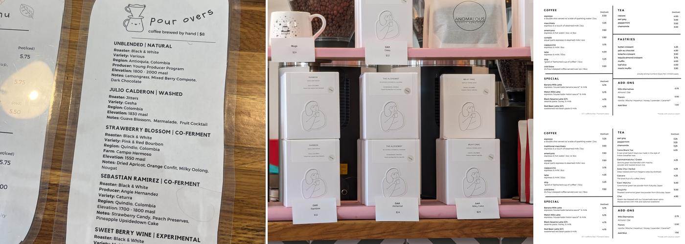 Bright Coffee Menu