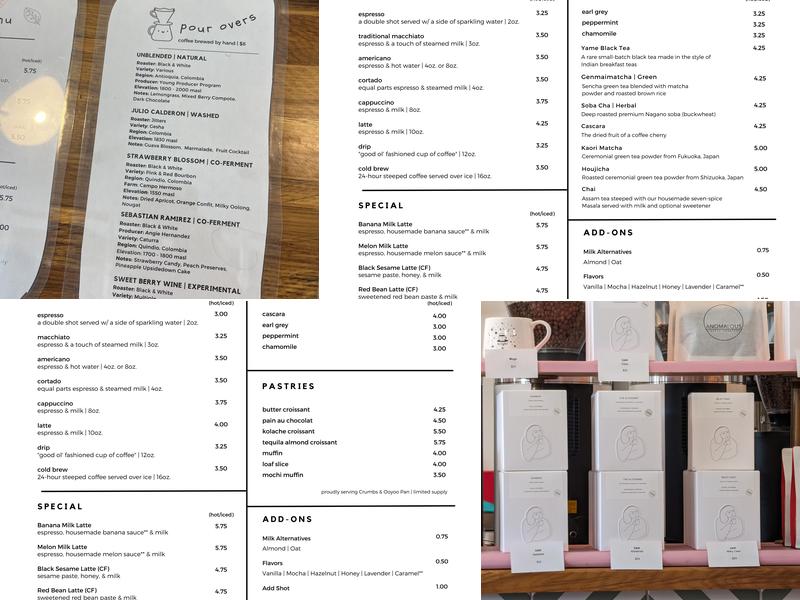 Bright Coffee Menu