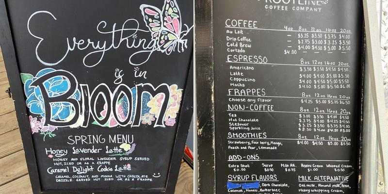 Rootline Coffee Co. Menu