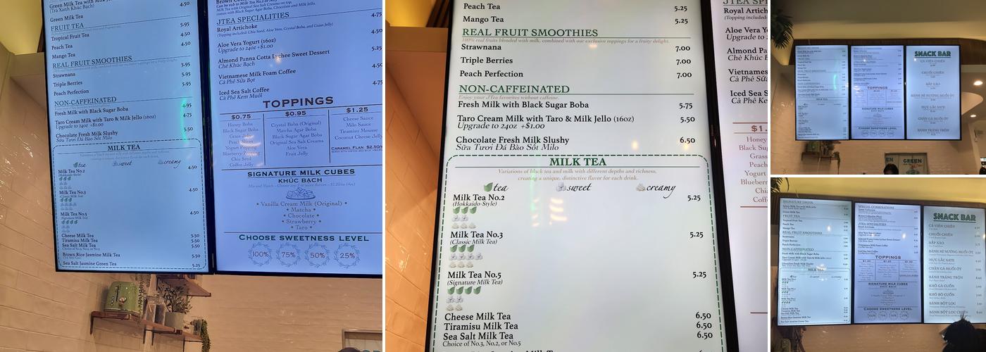 Jtea 1960 Menu