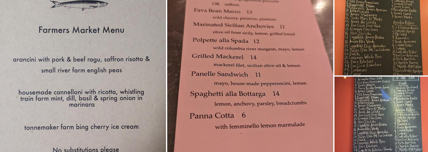 Persephone Menu