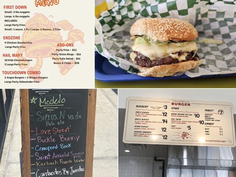 Underbelly Burger Menu