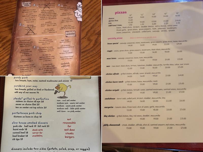 Fibs Bar and Grill Menu