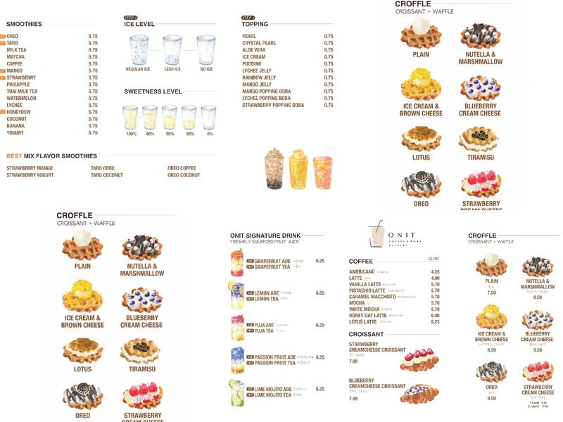 Onit Cafe Menu