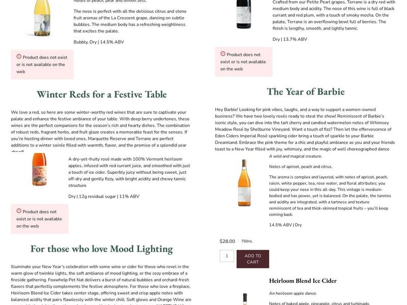 Eden Specialty Ciders Menu