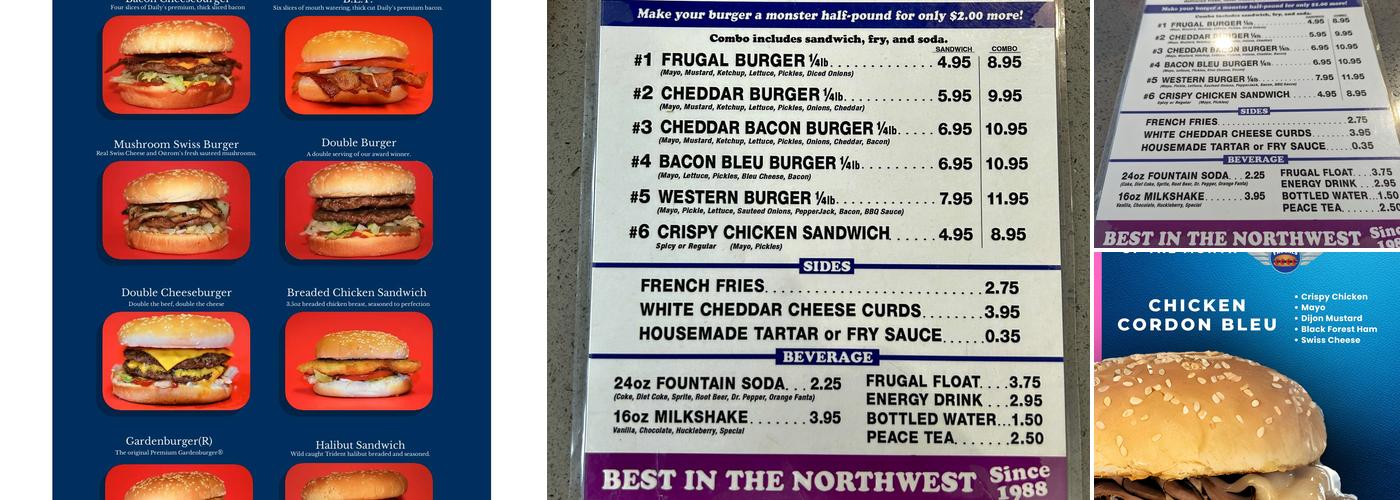 Frugals Menu