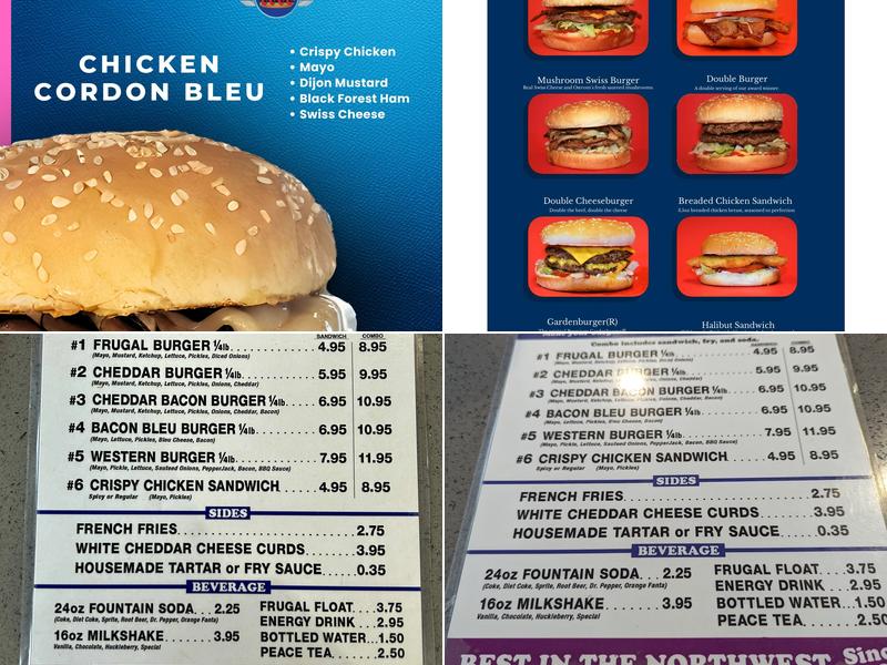 Frugals Menu