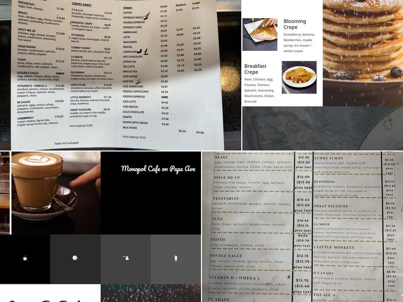Monopol Cafe Menu