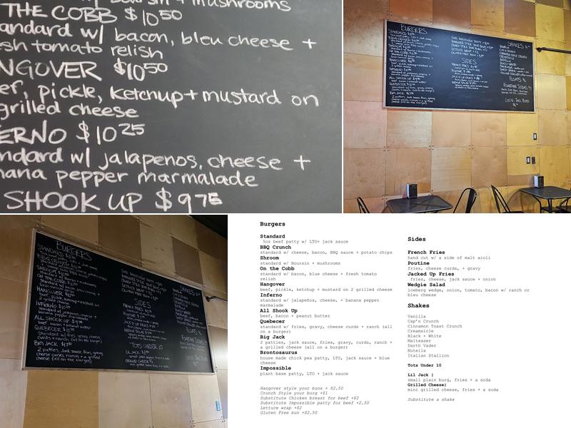 Jack’s Burger Shack Menu