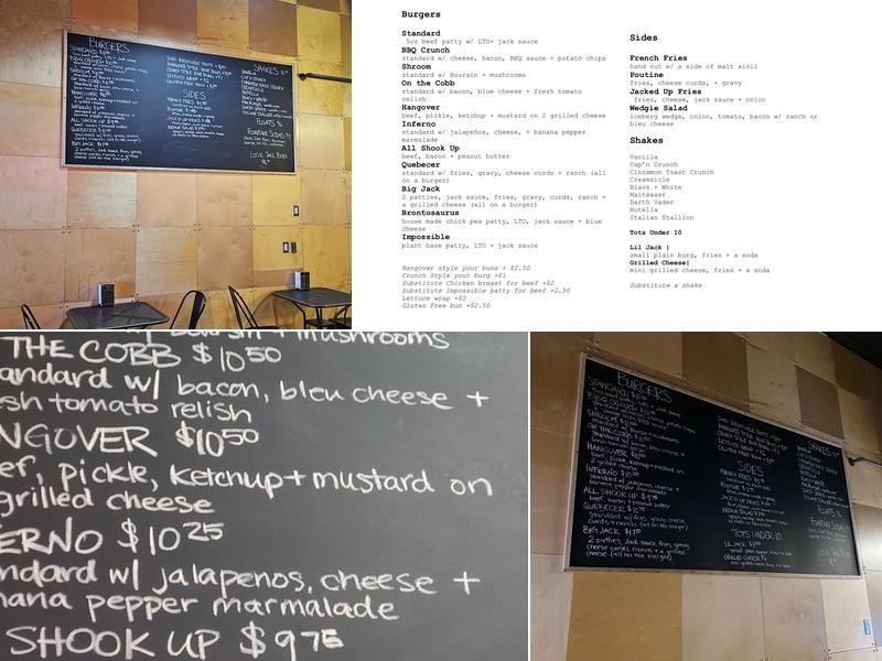 Jack’s Burger Shack Menu