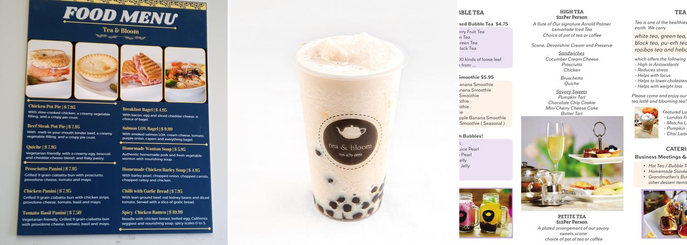 Tea & Bloom Menu
