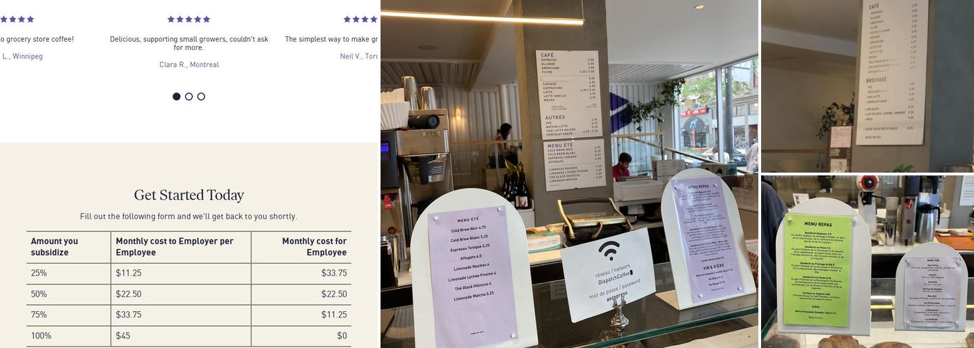 Dispatch Coffee Menu