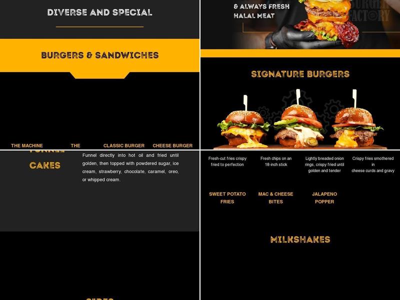 Burger Factory Menu