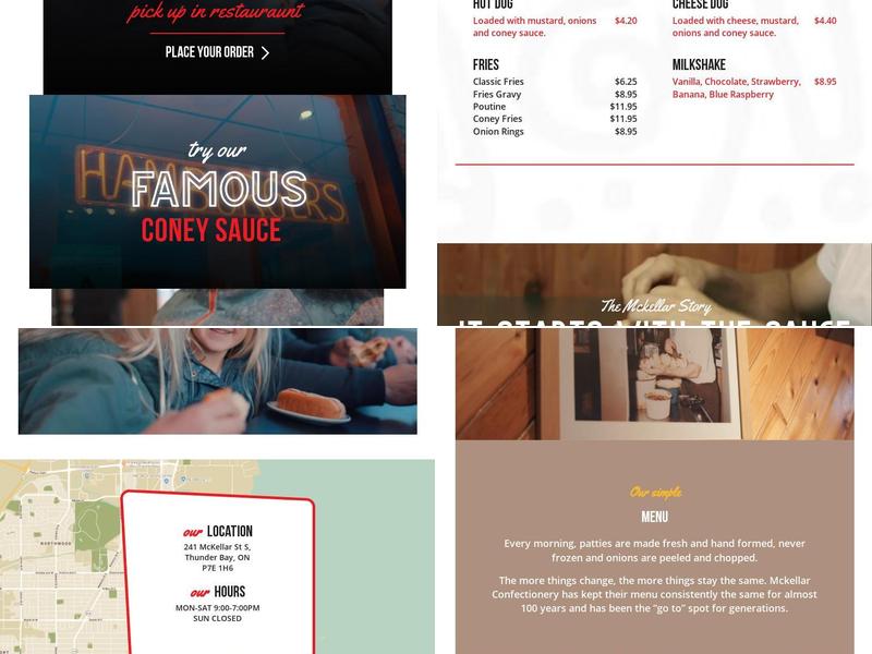 Mckellar Confectionery Menu