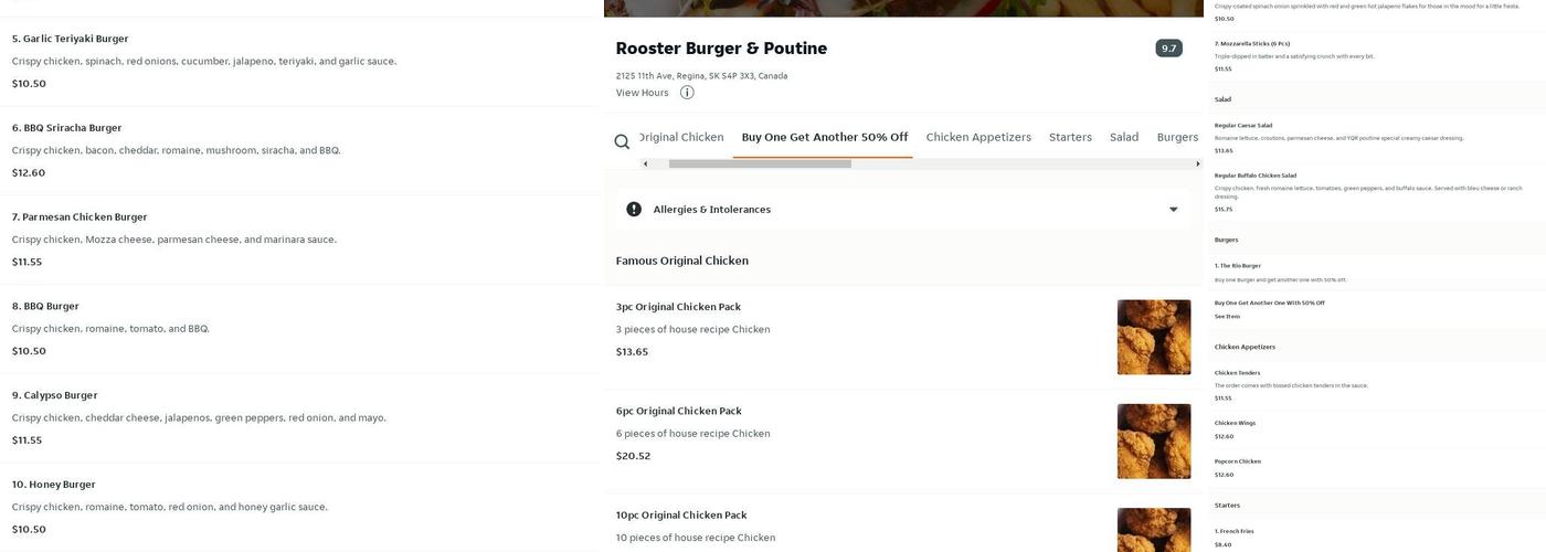 Chicken Hut Menu