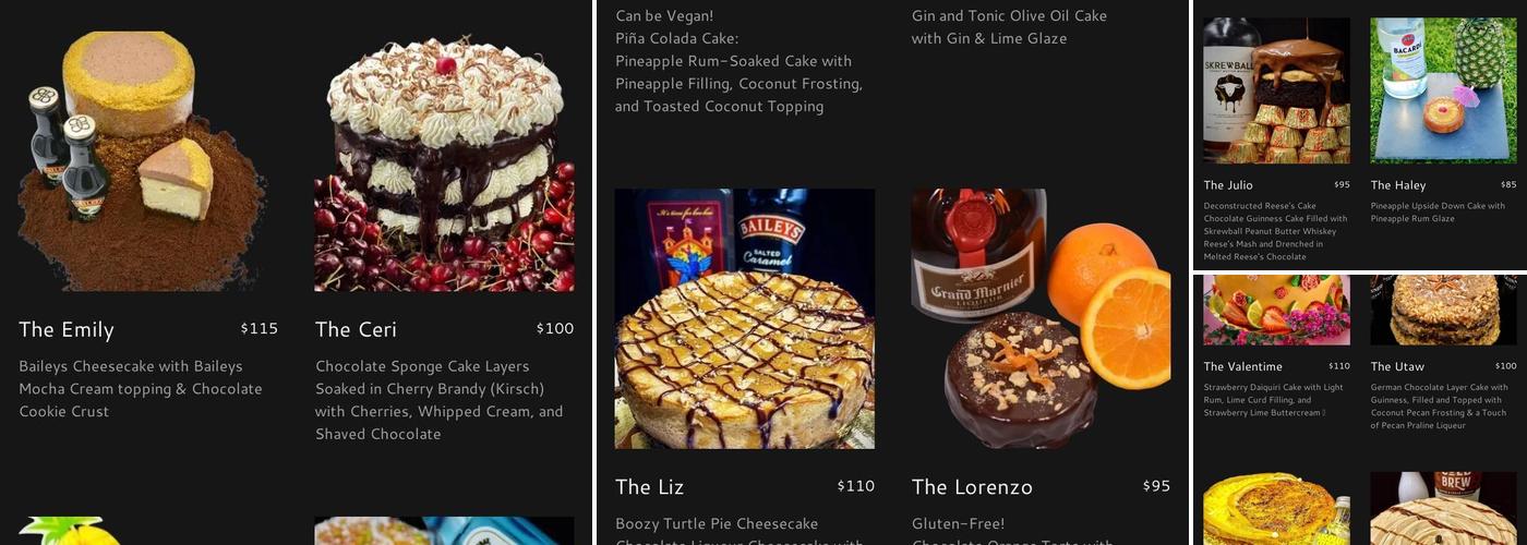 Drunk Confections Menu