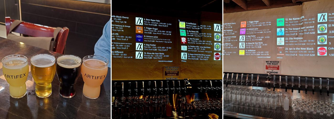 Artifex on Del Mar Menu