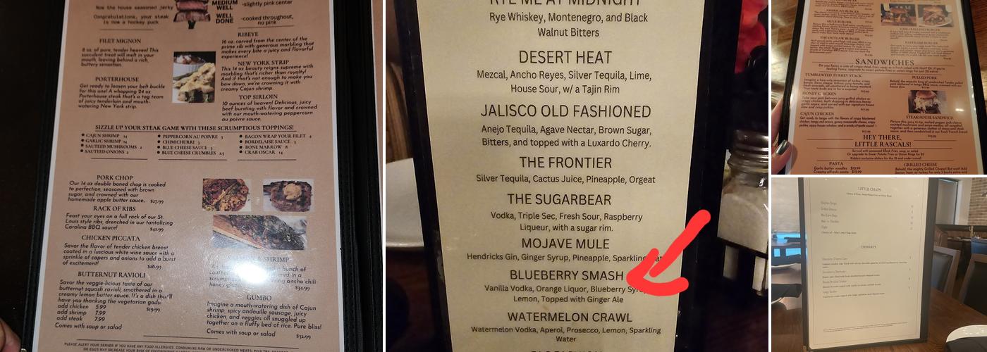 Iron Cactus Restaurant Menu