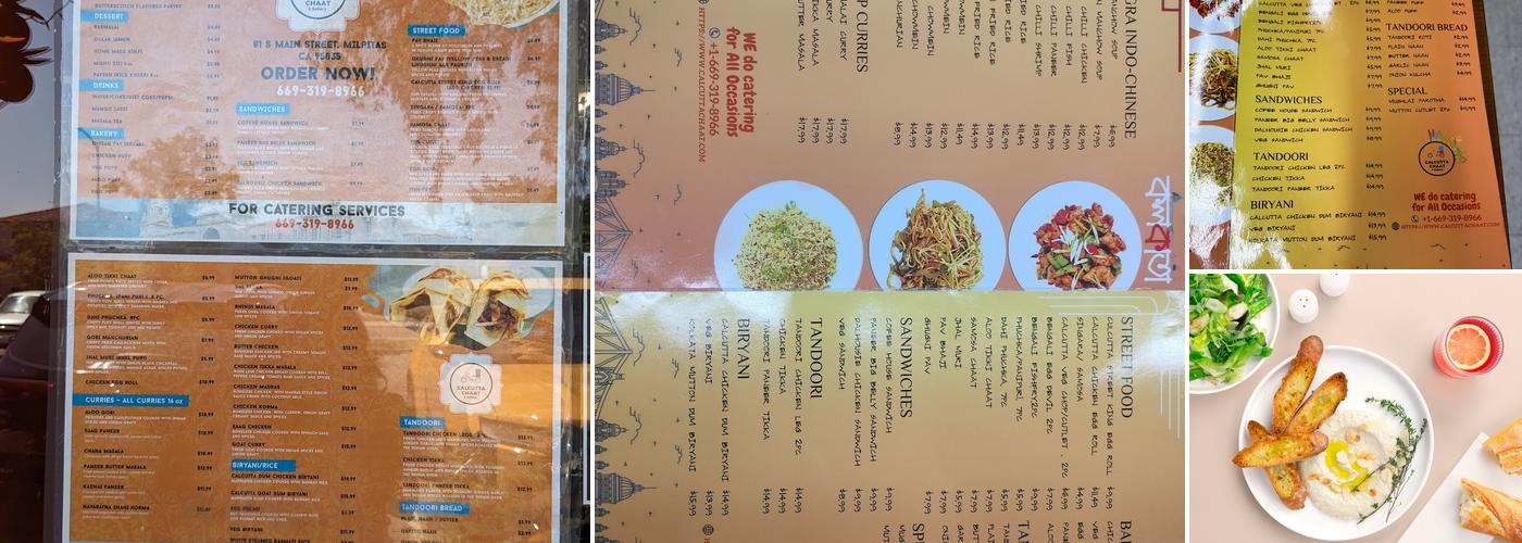 Calcutta Chaat & Bakery Menu